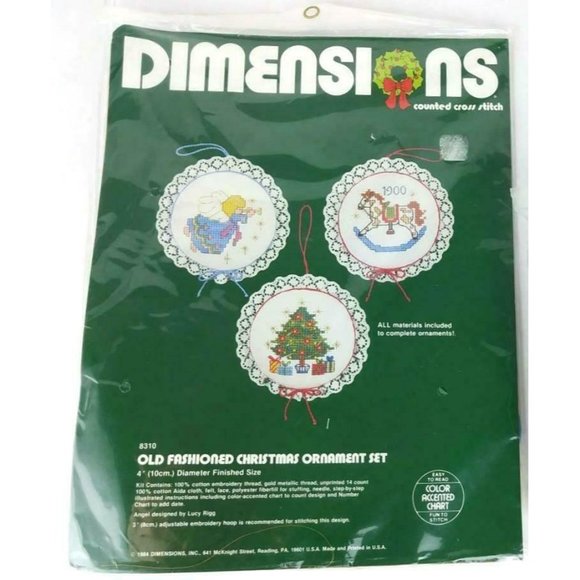 Dimensions vintage Christmas cross stitch crewel kits wool cotton sealed New 80s - Picture 2 of 10